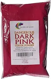 Colors of Love Dark Pink Holi Color Powder - 1 Pound Bag - Ideal for events, bath bombs, youth group color wars, Holi events and more!