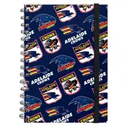 Adelaide Crows AFL Hard Cover Through the Years Logo Spiral Bound A5 Notebook