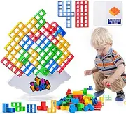 Liekadijiae Tetra Tower Game, 48 Pieces, Ages 1-10, Promotes Motor Skills, Creative Thinking, Construction Skills, Hand-Eye Coordination