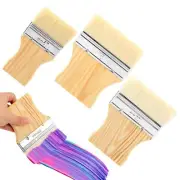 3 Pack Flat Paddle Paint Brush Set Wool Paint Brushes Wide Paint Brush Large ...