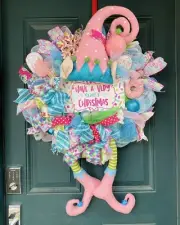 Candyland Wreath, Elf Wreath, Christmas Wreath, whimsical wreath