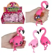 6" SQUEEZY BEAD FLAMINGO BALL (12 Pack) Squishy Blob Mesh Ball with Soft Web