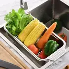 Strainer Basket Steel Over the Sink Colander Strainer Food Grade⚢Colander Basket