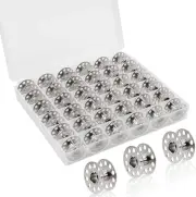 Betybedy 36Pcs Metal Bobbins with Bobbin Case, Sewing Machine Bobbins for Cra...