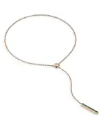 Walters Faith 18K Rose Gold Emerald Bar Lariat Necklace, 20