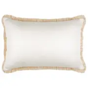 Cushion Cover-Coastal Fringe-Solid White-35cm x 50cm
