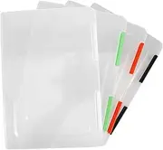 DINHEAROM 4Pcs Document Organizer Box Transparent File Storage Case for Certificates Postcards and Cards Office Student Supplies Compact Colors