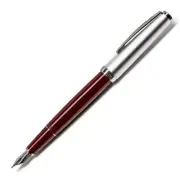 Classic Metal Cap Fountain Pen-Bourdeaux-Medium Stainless Steel Nib/Converter