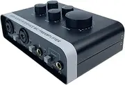 USB Audio Interface, 24bit 192kHz 2 in 2 Out Professional Sound Card with 48V Phantom Power and XLR AV 1/4in Jack Plug and Play Portable PC Audio Mixer for Recording Streaming