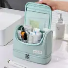 Dry And Wet Separation Makeup Pouch Solid Colour Cosmetic Container Dustyproof