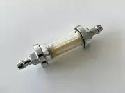 Fuel Filter 1/4", Chrome-Plated Cast-Aluminium with Glass Chamber - Vintage Cafe