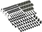 177pcs Fairing Bolts Motorcycle Screws Body Screws Nuts for Kawasaki ZX600 636 ZX6R/6RR ZX7R/7RR ZX9 ZX900(Black)
