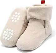 [ANDRESLAD] Warm Sock Shoe Slipper Socks Light Fleece Footgear for Booties with Grippers for Safe Walking