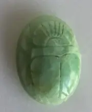 Antique Egyptian Engraved Scarab Amazonite Stone Loose