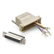 DB25 25-Pin Serial D-SUB Female to RJ45 Female 8P8C Adapter Converter Connector
