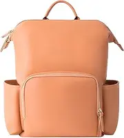 HolaJia Faux Leather Diaper Bag Backpack with Waterproof Pockets,Stroller Buckle and Changing Pad - Stylish Baby Shower Gifts