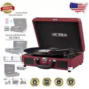 Portable 3-Speed Turntable with Bluetooth and Enhanced Audio – Marsala Design