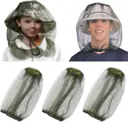 3 Pack Mosquito Prevention Head & Face Covering Mesh, Lightweight Cover Nets for