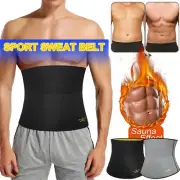 Mens Waist Trainer Cincher Shaper Sauna Sweat Fat Burn Belt Tummy Weight Loss