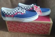 Vans Kids Youth 5.5 Era Plaid Checkerboard Sneaker Blue Canvas Low Top Lace Up