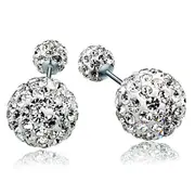 Solid 925 Sterling Silver Silver Sparkle By Duo Earrings