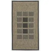 Hufflett 80 x 150cm Grey Windows Ceduna Polypropylene Flat Weave Rug