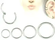 16G Hinged Seamless Segment Clickers Ring Steel Nose Hoop Earring Lip Septum 105