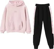 [Amur Leopard] Girls' jogging suit, tracksuit, clothing set, 2-piece children's sports suit, leisure suit, sweat jacket and jogging bottoms
