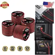 High-Performance 100ft Speaker Wire - Copper-Clad Aluminum 14 Gauge, 4-Pack