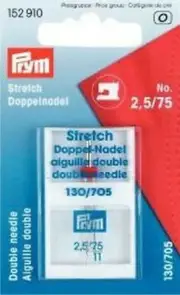 Double Sewing Machine Needles 130/705 Stretch 75/2,5mm Double Needle Flat Shank