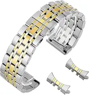 [YJYSUPUGH] Metal Watch Strap Men Women 18mm 20mm 22mm Watch Sports Stainless Steel Belt Steel Watch Strap Quick Release Watch Strap Watch Bracelet Wristband(Silver Gold,20mm)
