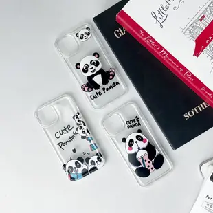 安全氣囊透明軟殼可愛圖案 3 Panda 兼容 iPhone 7 8 Plus X Xs Max XR 11 Pro 1