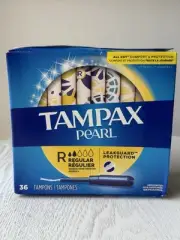 Tampax Pearl Regular Absorbency ~ Unscented Tampons ~ Leak-Guard ~ 36 Ct