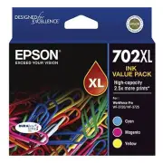 Epson 702XL Cyan, Magenta, Yellow Ink Cartridge (Original) High Yield (XL) -