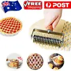 Dough Lattice Roller Cutter Stainless Steel Pie Pastry Cutter with Wood Handle