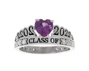 10k or 14k White Gold Simulated Alexandrite Birthstone 2022 Graduation Ring