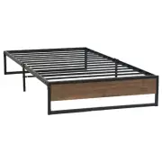 Artiss Metal Bed Frame Single Size Mattress Base Platform Wooden OSLO Black New