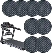 Treadmill Mats for Wood Floor - Treadmill Exercise Equipment Mats | 8pc Walkingg Pad Mat | Non-Slip Walking Machine Rubber | Double Sided Carpet Protection | Round Fitness Equipment Mat for Home Gym