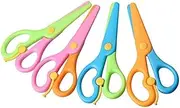 4 Pcs Children Safety Scissors, Pre-School Art Craft Scissors for Preschool Training and Games, ABS Plastic Scissors, Only for Paper and Cards