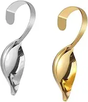 NAMOARLY 2Pcs Sauce Spoons with Curved Handle and Easy to Clean for Salad Dressings Dessert Sauces Gravy for Home Restaurants and Catering Events