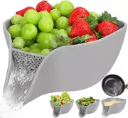 Multifunctional Drain Basket, 4.6 QT Large Silicone Food Pasta Drainer for 3-5 Q