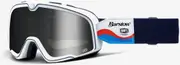 100% Barstow Lucien Motocross Goggles, white-blue for Men White Blue