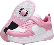 [ENEN] Kids Roller Skate Shoes for Boys Girls, Skateboarding Shoe Outdoor Parkour Shoes with 2-Wheels Unisex Retractable Skating Shoes for Children's Park Sports Walking