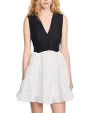 Sandro Two Tone Short Dress