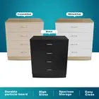 ELEGANT Bedside Table 4 Drawers Wooden Bedroom Cabinet Furniture High Gloss