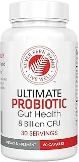 Silver Fern Ultimate Probiotic Supplement Vegicaps - Daily Metabolic Restoration, 100% Survivability, DNA Verified Multi-Strain Bacillus Probiotic Capsules (1 Bottle - 60 Capsules)