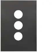 Hager WBQSP3-MB Finesse Series Grid Plate & Cover, Switch Plate, 3 Gang, Less Mech, Flush, Vertical/Horizontal, Matt Black