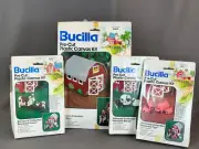4 NEW Bucilla Barnyard Pre-Cut Plastic/Canvas Kits ~Red Barn, Sheep, Cows, Pigs