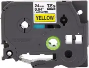 Brother Genuine P-Touch TZE-651 Tape, 1" (24 Mm) Black on Yellow