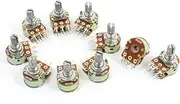 Aexit 10 (Potentiometer) Pcs 500K Ohm Knurled Shaft Adjust Top Dual Linear Potentiometers (11ry554qf215) AC 220V For AU